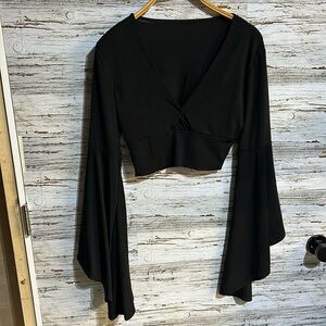 🇺🇸 SHEIN black long sleeve crop top size small